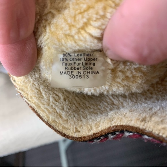 Toms Suede Leather Fleeced Moccasin Boots Rusty Brown Sz 8 Fleece Lining Native - Picture 14 of 16